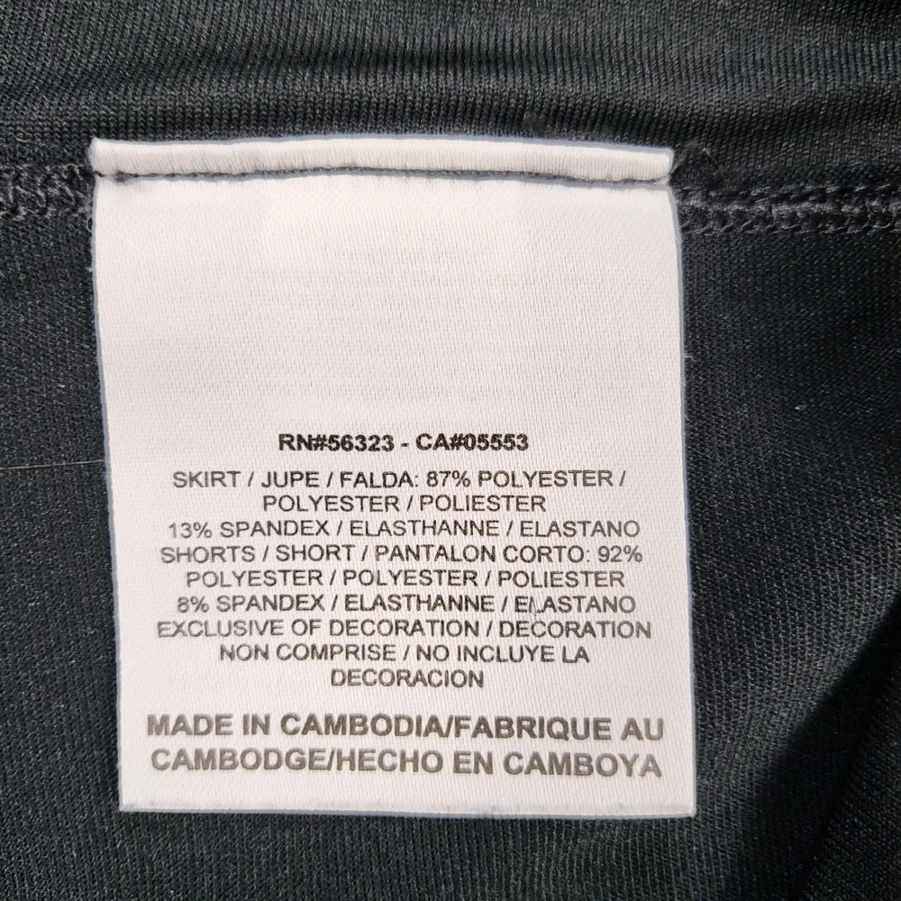 Nike Womens Dri-Fit Border Tennis Skort Black White Built-In Shorts 405188 Sz XS
